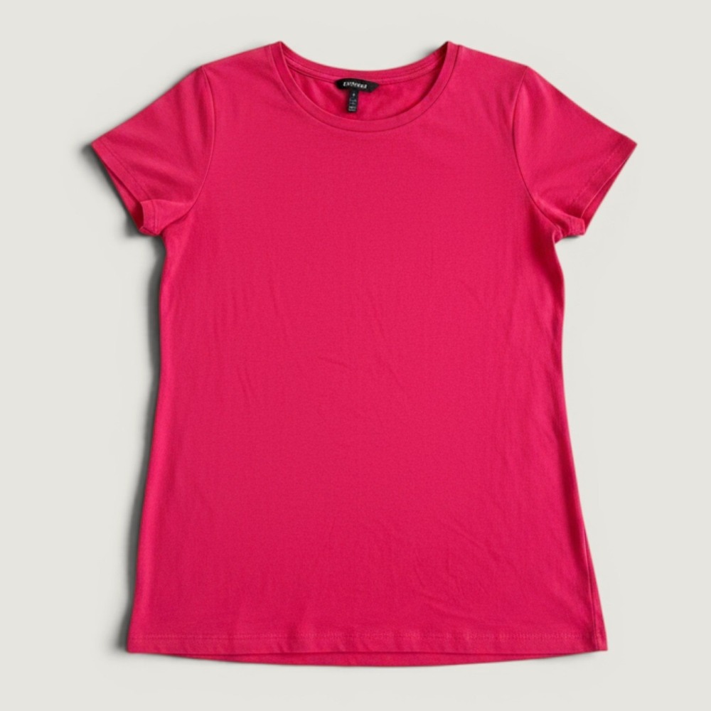 Ellen Tracy T-Shirt Dress Womens XXL Coral Red Pima Cotton Pockets Short Sleeve